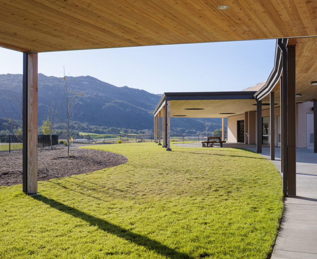Interior, exterior and drone photography of new elementary school, Pechanga School, for the Pechanga Band of Indians in Temecula, California. Designed by JCJ Architecture and built by BN Builders.